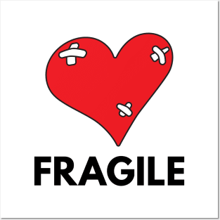 Fragile Heart - black Posters and Art